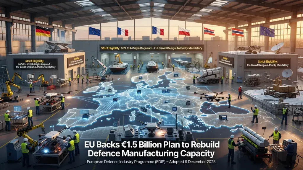 EU Backs €1.5 Billion Plan to Rebuild Defence Manufacturing Capacity